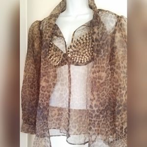 Love Design Sheer Leopard Top